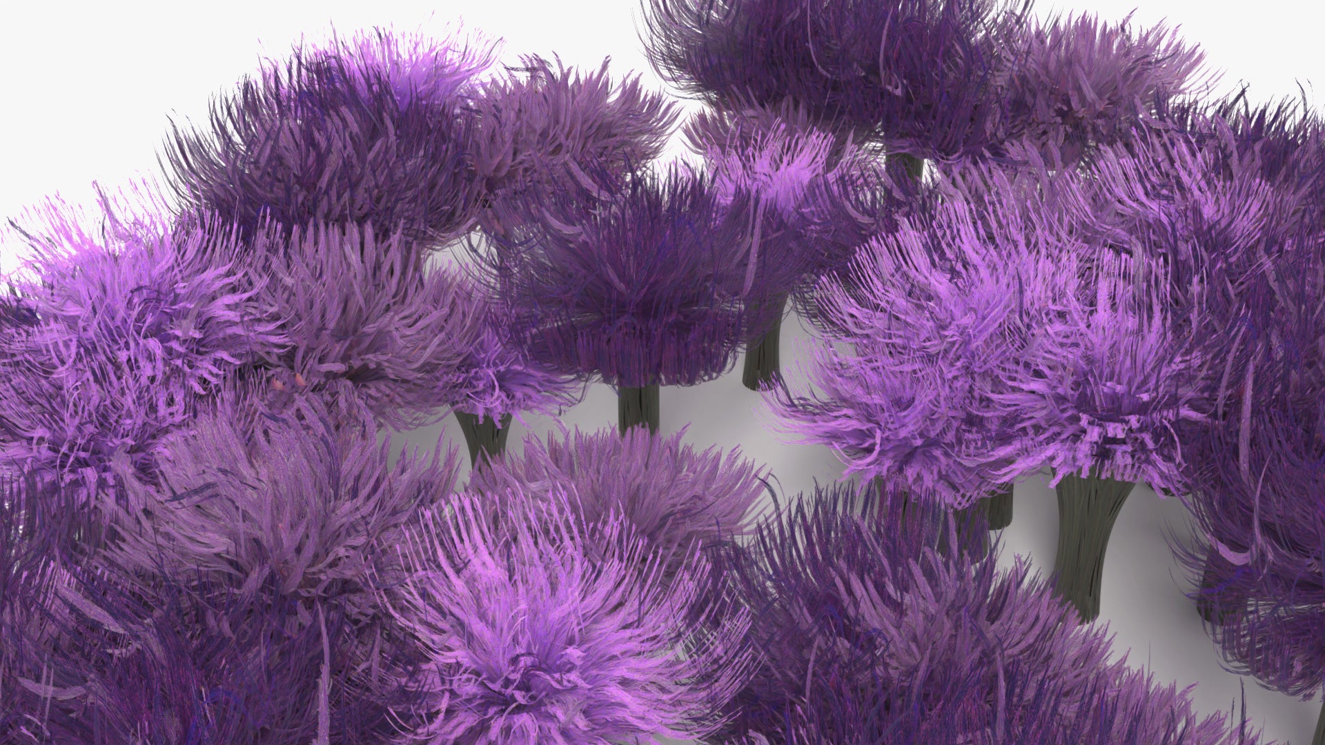 Alien flowers 3D model lowpoly PBR textures for Blender, OBJ, FBX and GLB