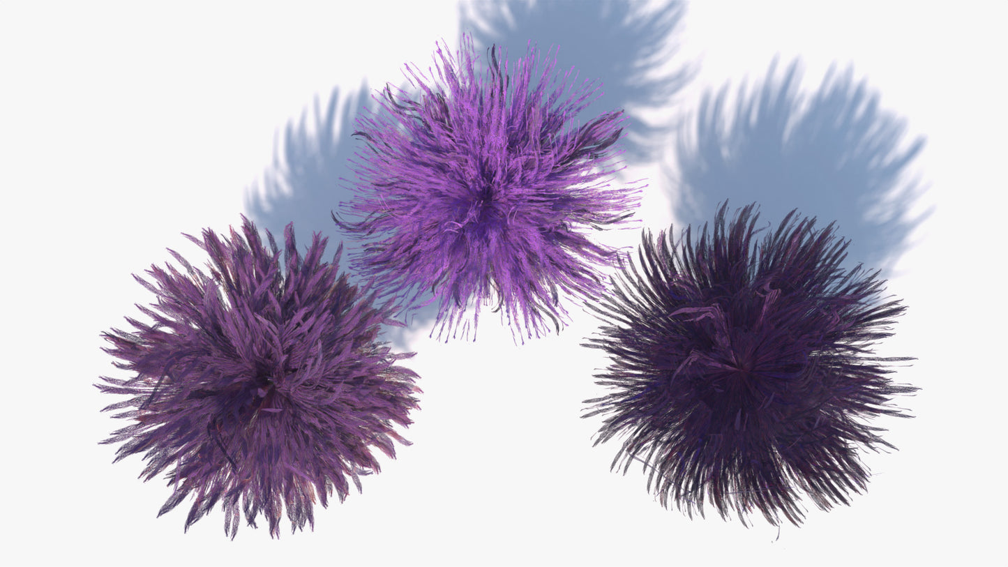 Alien flowers 3D model lowpoly PBR textures for Blender, OBJ, FBX and GLB
