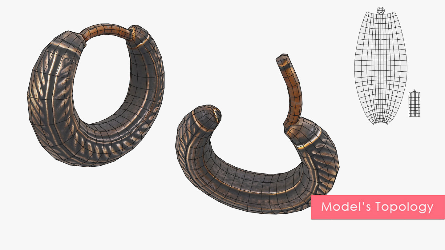 Ancient Gold Earing Small Hoop