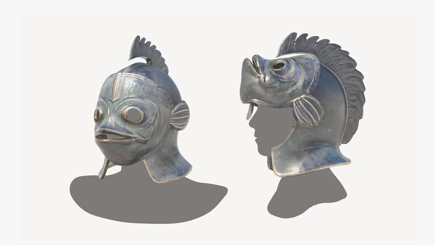 Medieval Fantasy Helmet - Haddock (Tar)