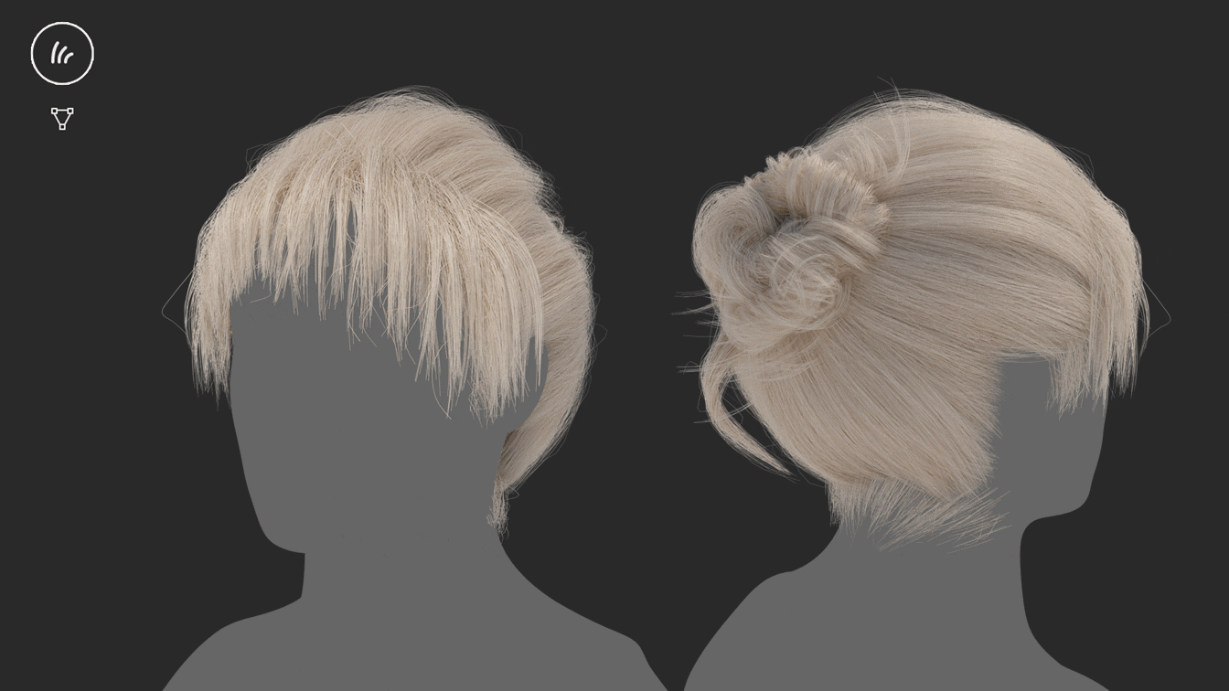 Messy Bun With Bangs | HYBRID | (Mesh & Curves)