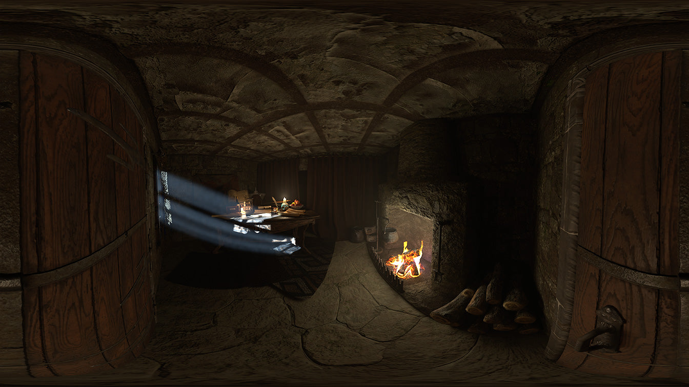 HDRI-34: Medieval Office Night | Env. Dome | VR |