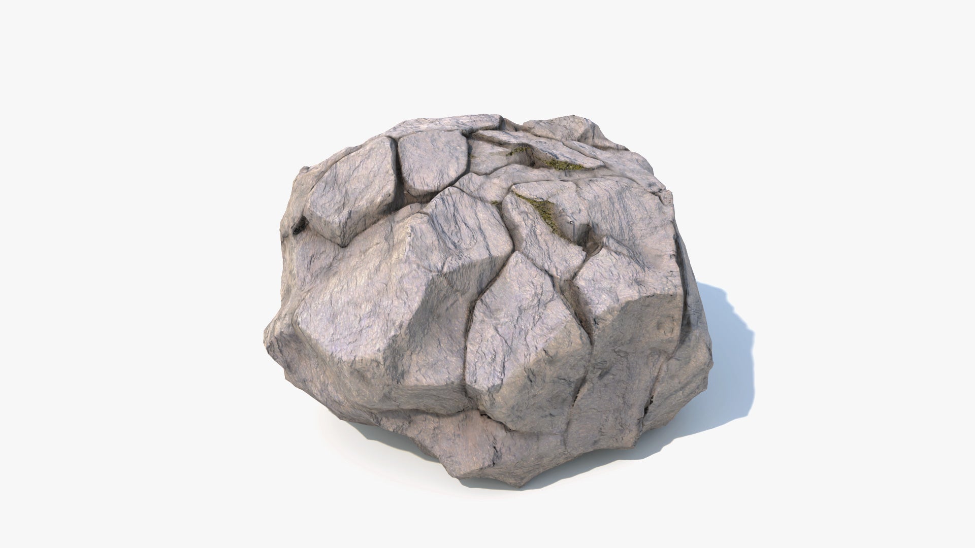 3D model of a mountain rock (boulder), extremely realistic, lowpoly, shaded with PBR materials, this rock is game ready. (FBX, GLB, and Blender files)