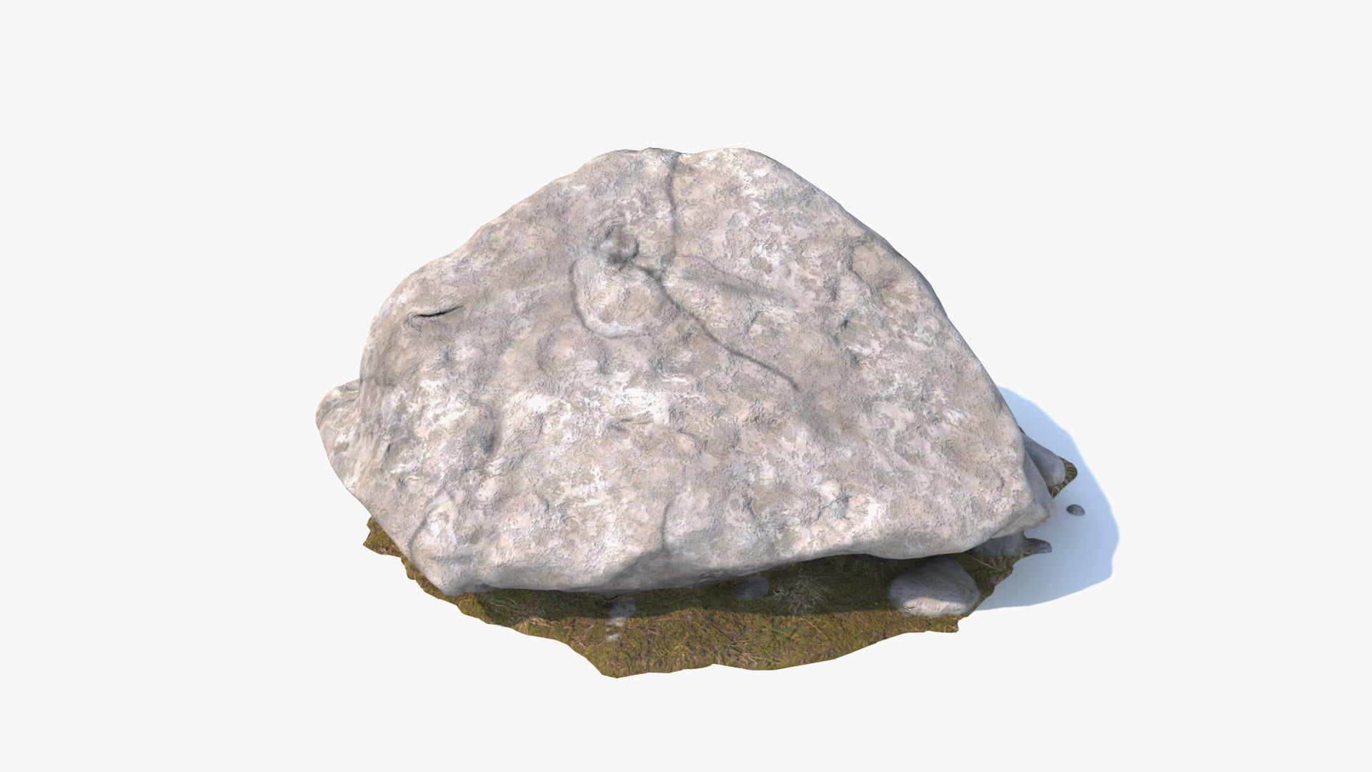 3D model of a mountain rock (boulder), extremely realistic, lowpoly, shaded with PBR materials, this rock is game ready (FBX, GLB, and Blender files)