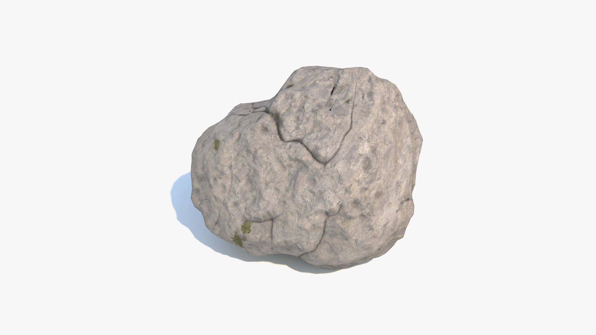 3D model of a mountain rock (boulder), extremely realistic, lowpoly, shaded with PBR materials, this rock is game ready (FBX, GLB, and Blender files)