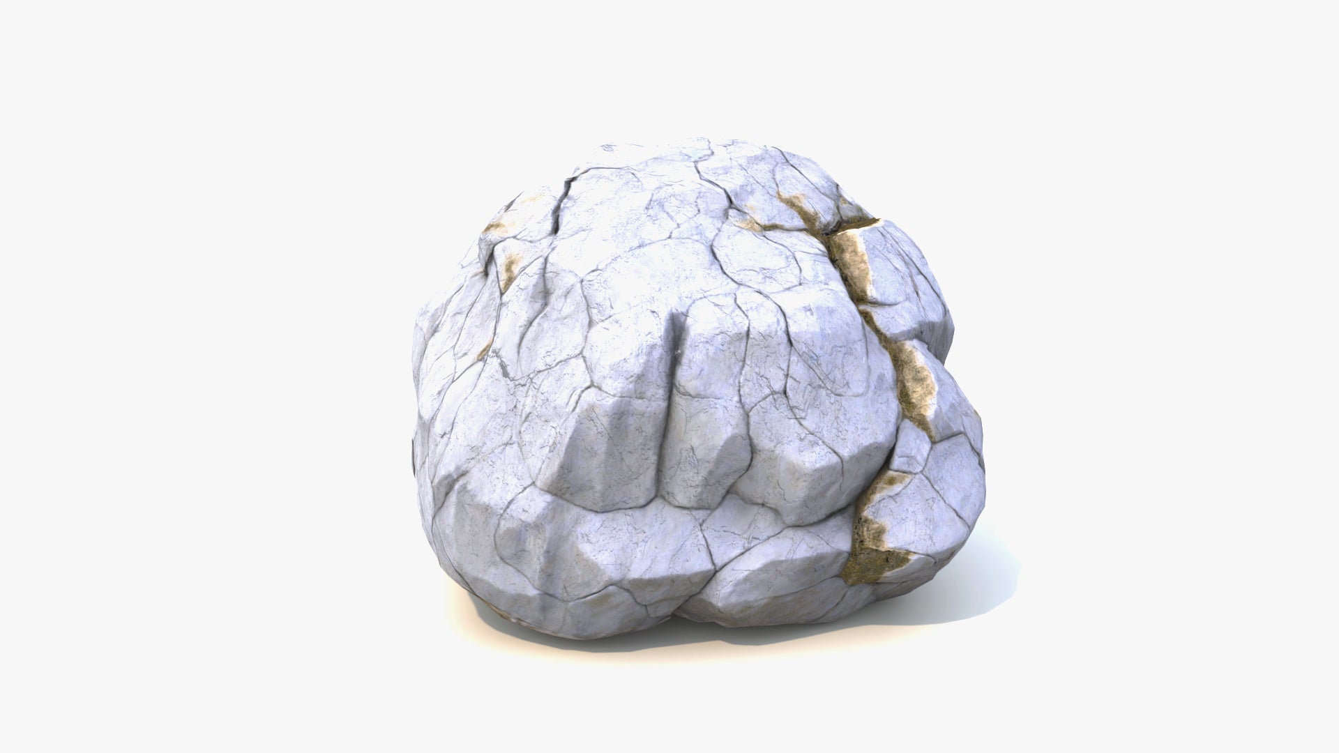 3D model of a mountain rock (boulder), extremely realistic, lowpoly, shaded with PBR materials, this rock is game ready (FBX, GLB, and Blender files)