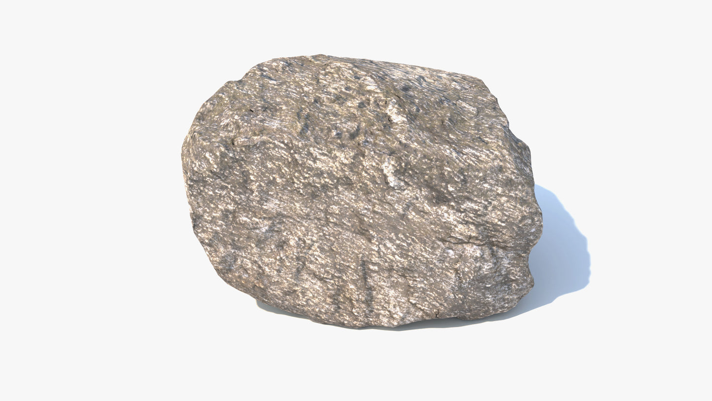 3D model of a mountain rock (boulder), extremely realistic, lowpoly, shaded with PBR materials, this rock is game ready (FBX, GLB, and Blender files)