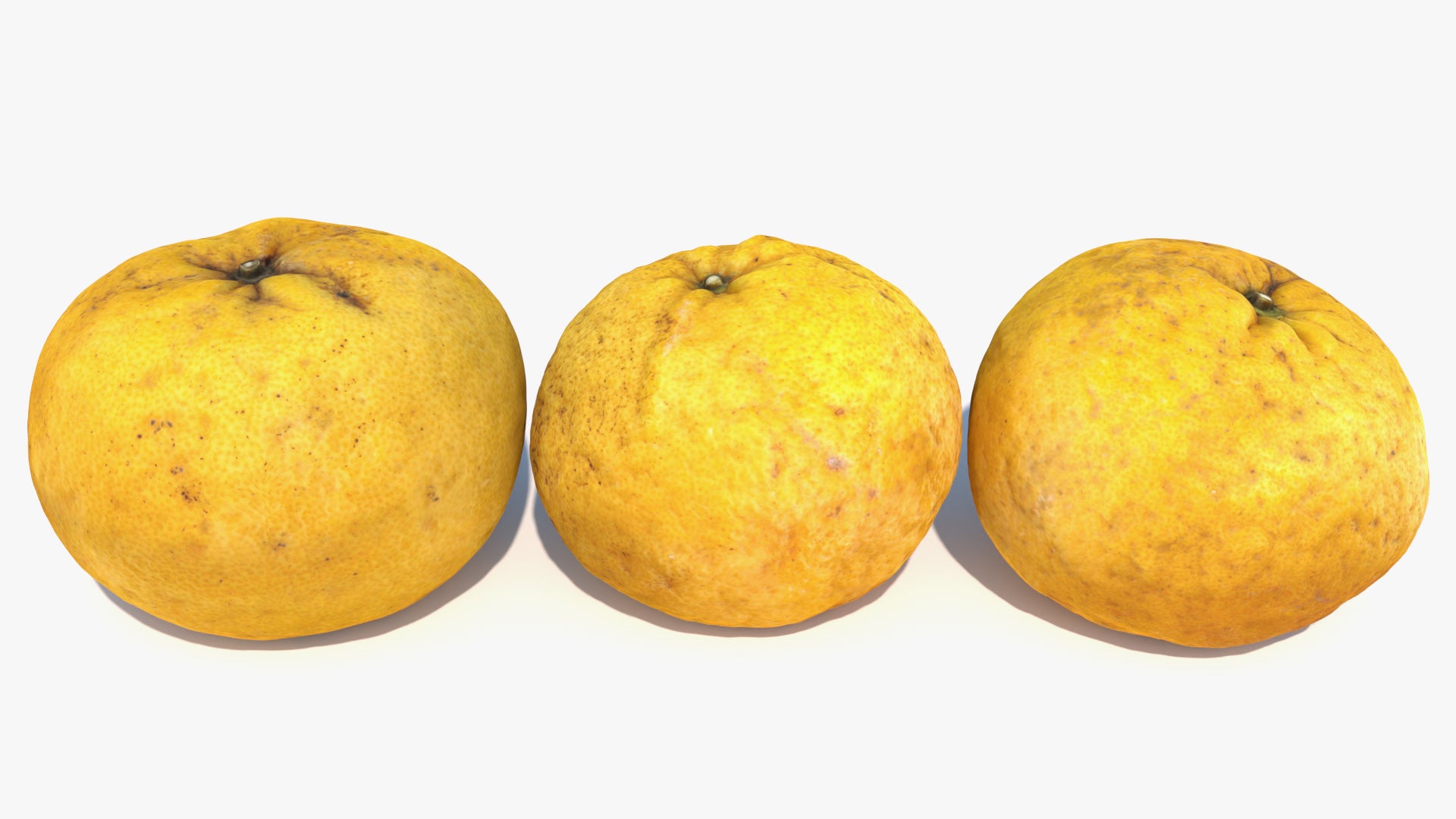 Natsumikan, Japanese Summer Orange scan 3D model with clean topology, low-poly and PBR textures by Heledahn