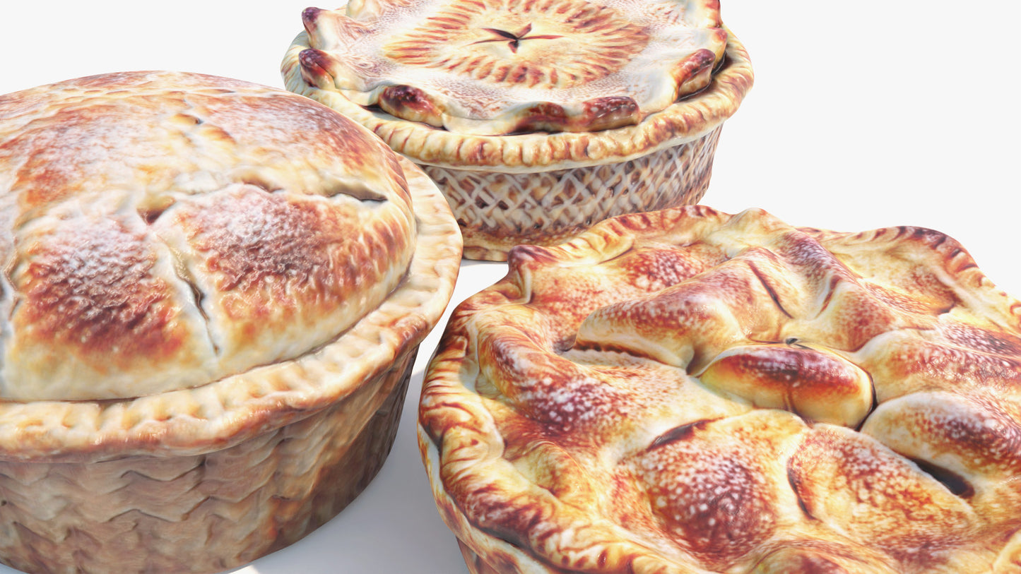 Medieval rustic pie 3D model with low polycount, clean UVs, optimized for games and realtime visualizations.