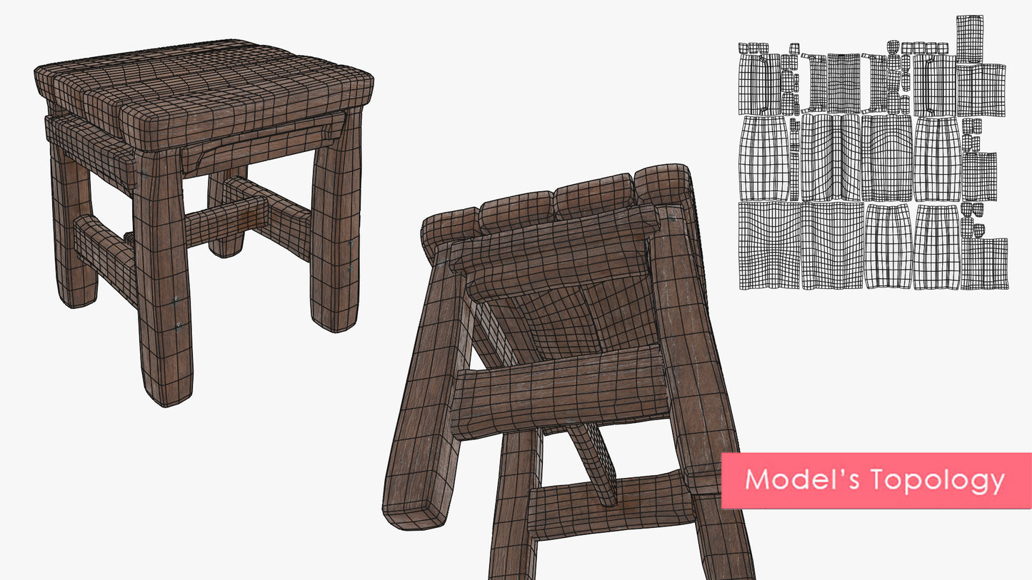 Rustic Wooden Stool