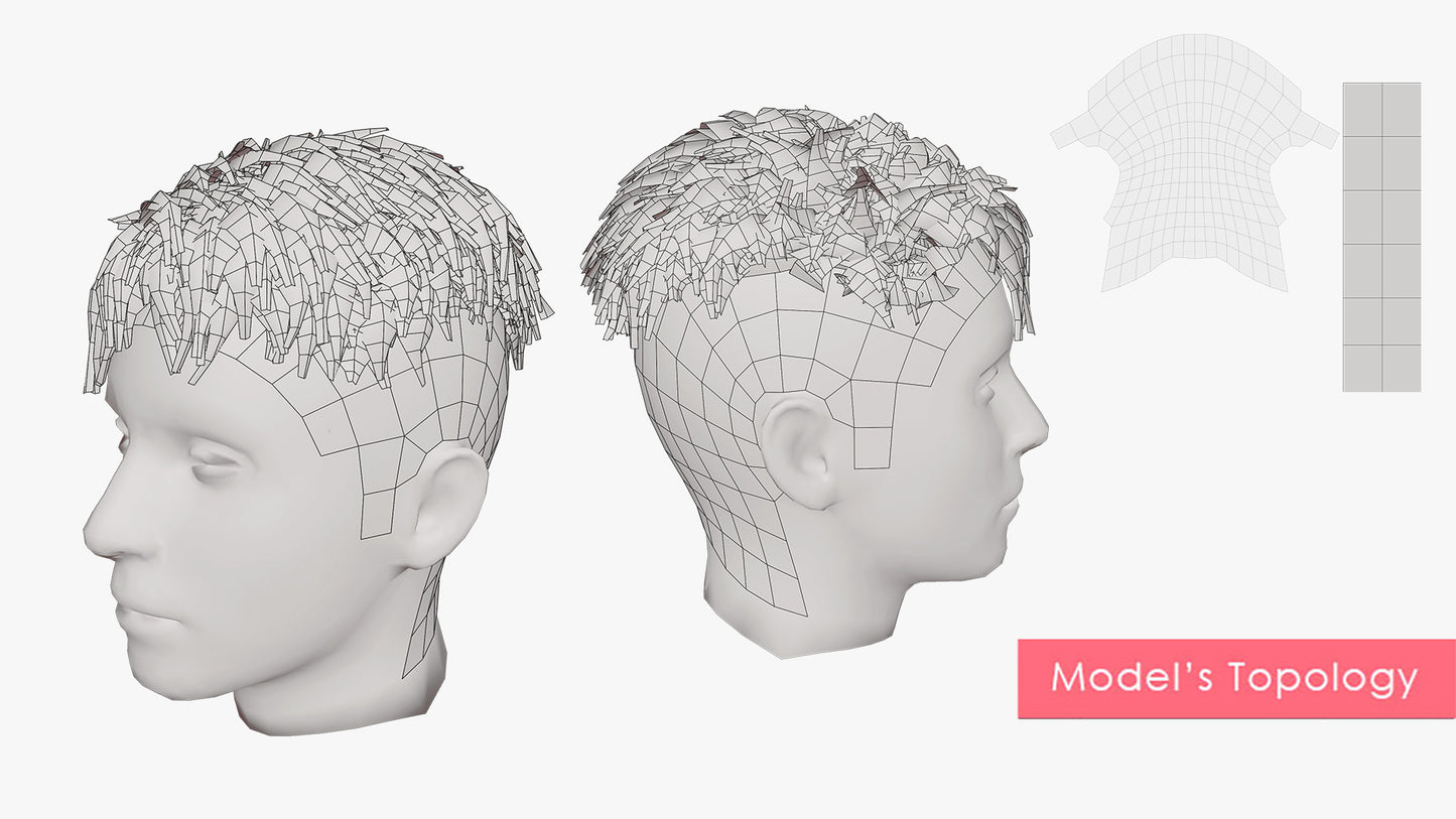 Short & Spikey Top Hair | Mesh | T4B Wig |