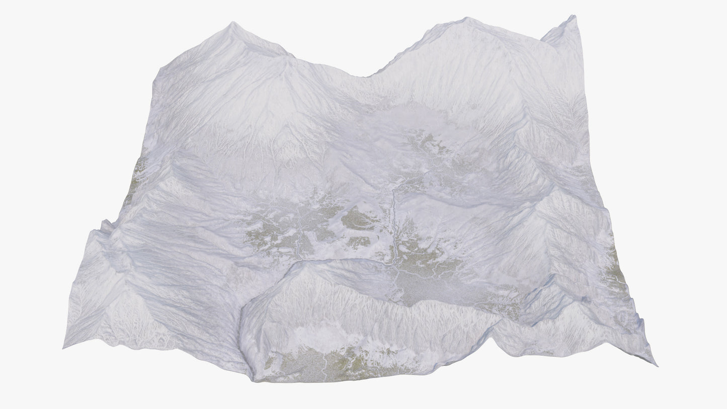 Snowy Mountains Terrain | Infinite Resolution | Game-Ready |