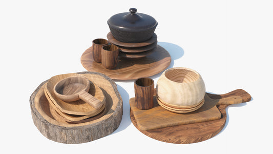 Wooden Plates Set