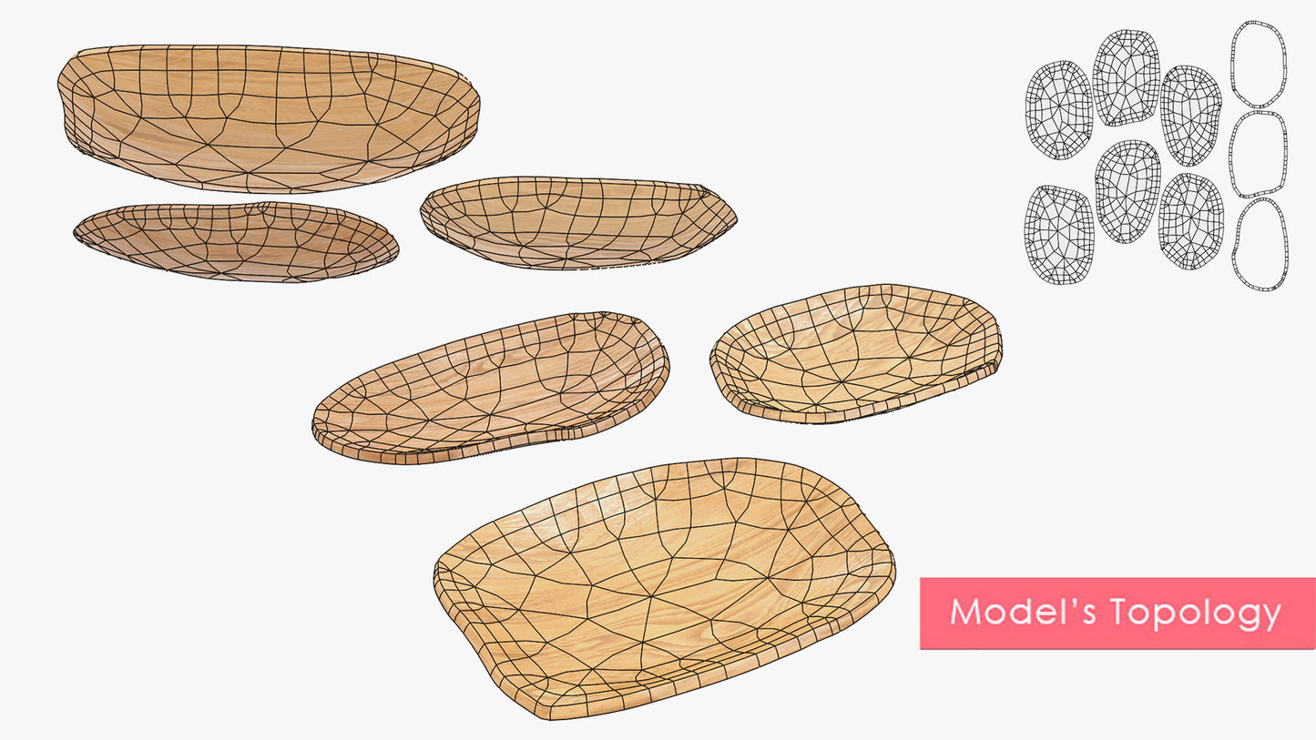 Wooden Asymmetrical Plates