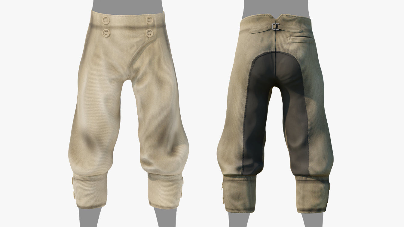 Corduroy pants low poly 3d model for Blender and OBJ with PBR textures