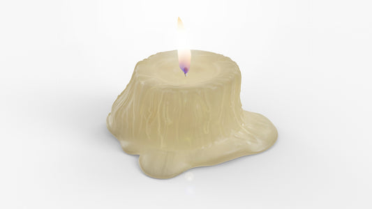 melted candle mesh flame 3d model blender obj