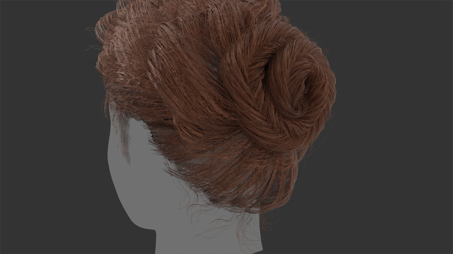 Fishtail Braid Bun Curly Hairdo | Mesh Cards |