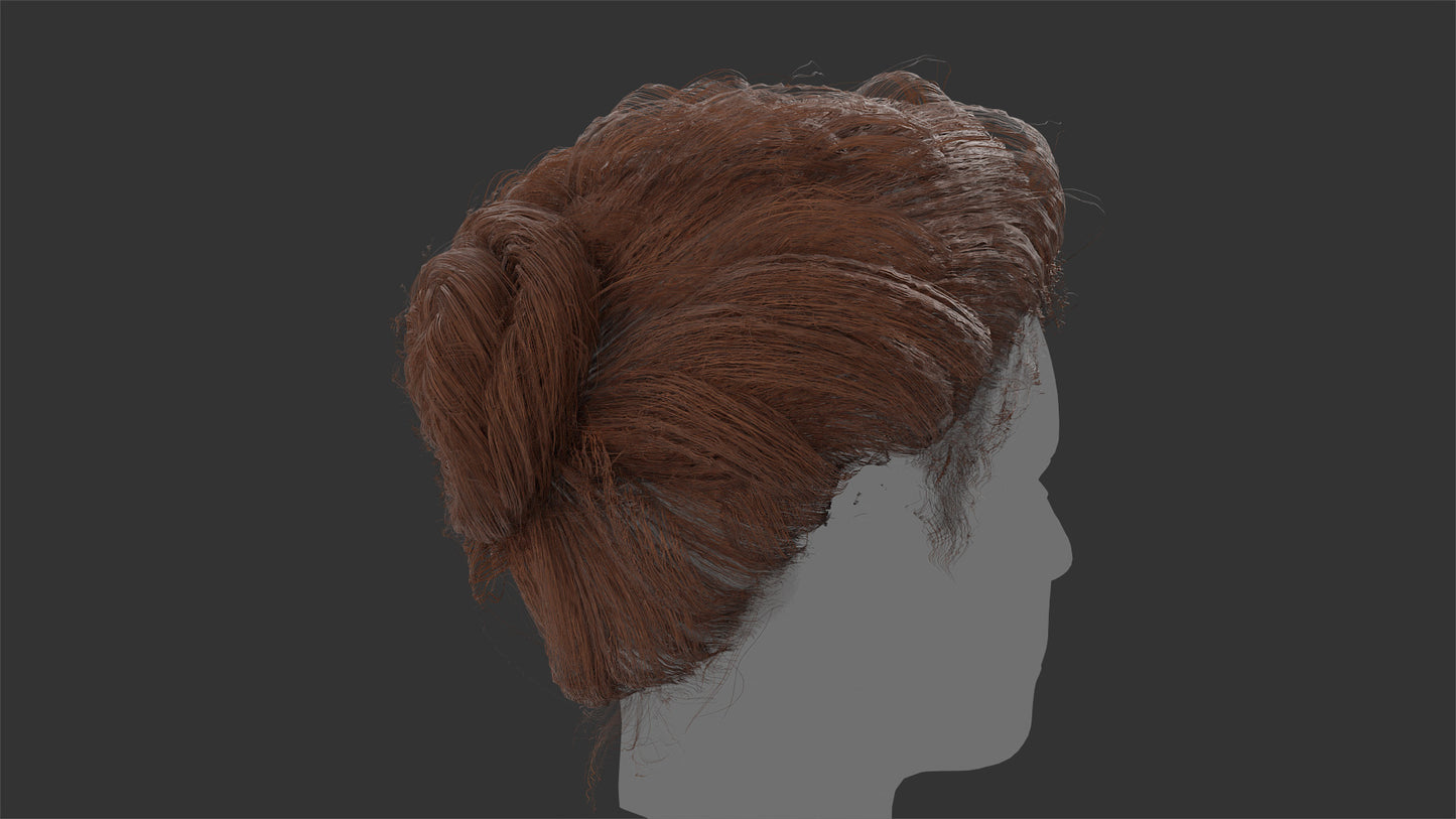 Fishtail Braid Bun Curly Hairdo | Mesh Cards |
