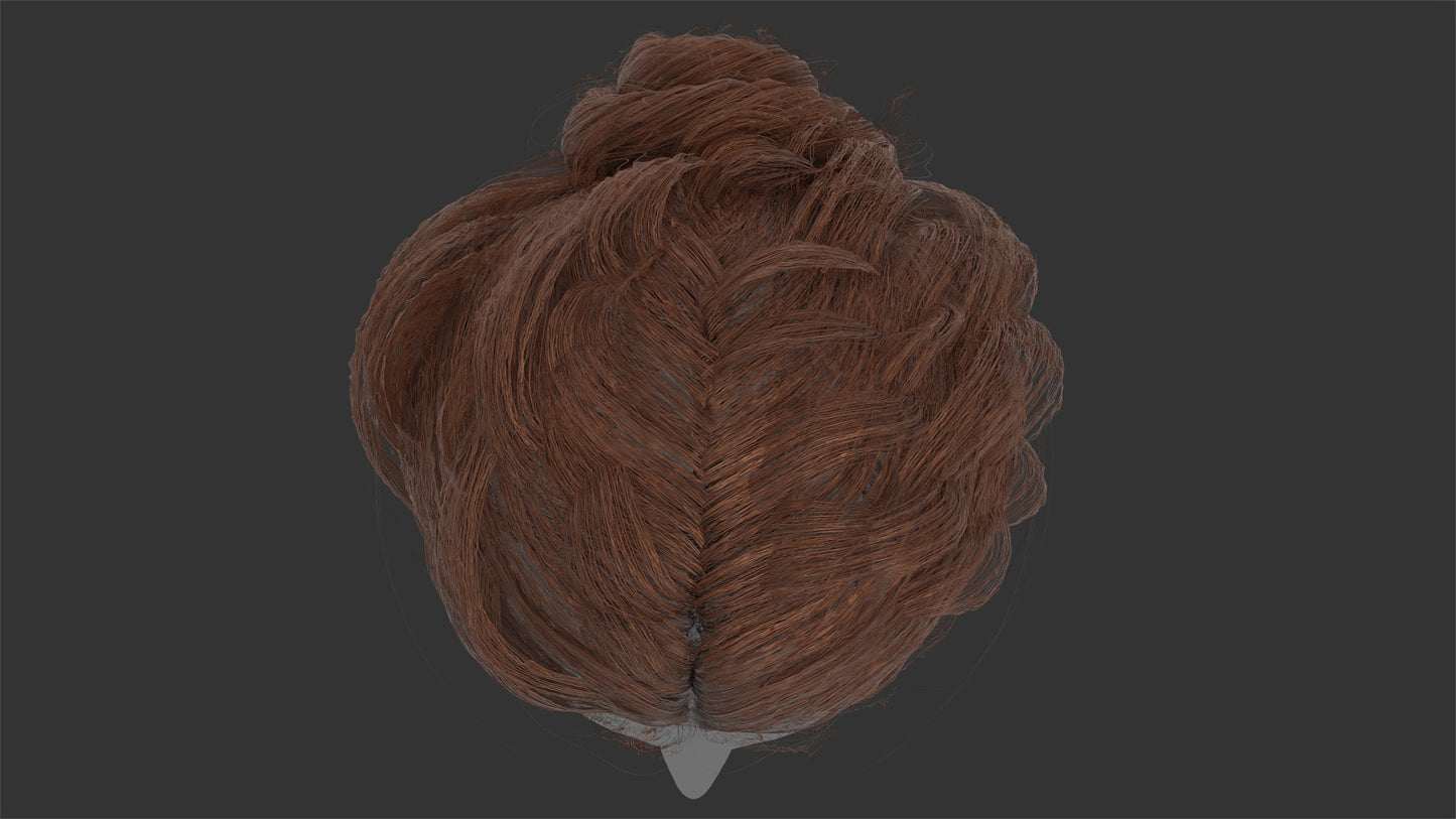Fishtail Braid Bun Curly Hairdo | Mesh Cards |