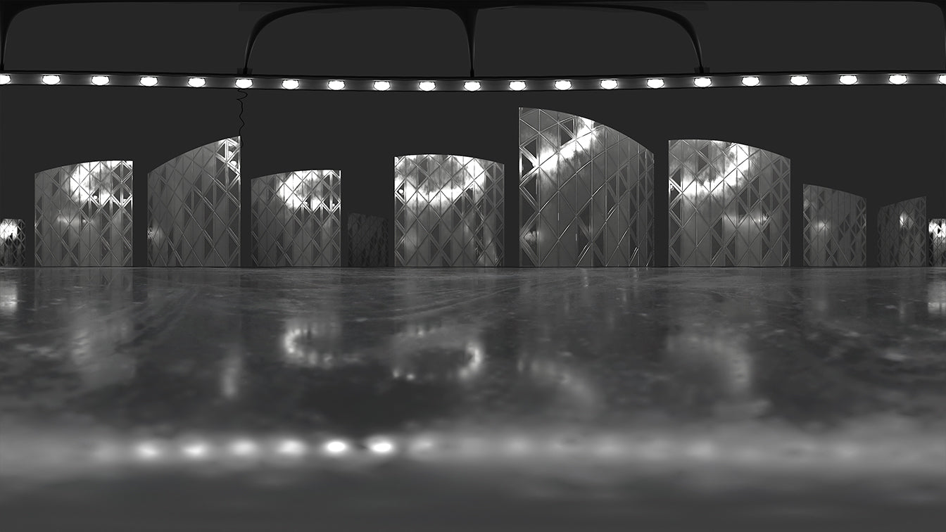 HDRI-38: Dark Triangular Windows | Env. Dome |