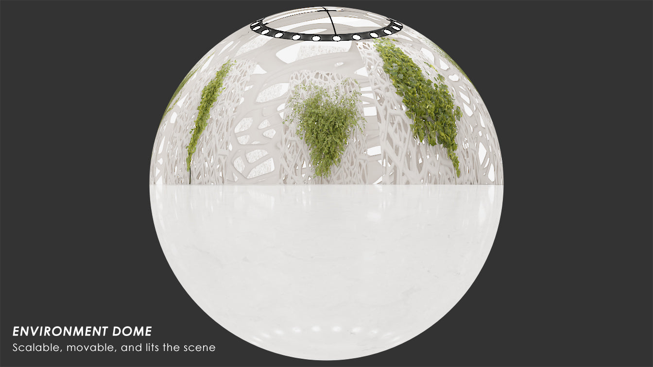 HDRI-39: White Voronoi Structure Plants | Env. Dome |