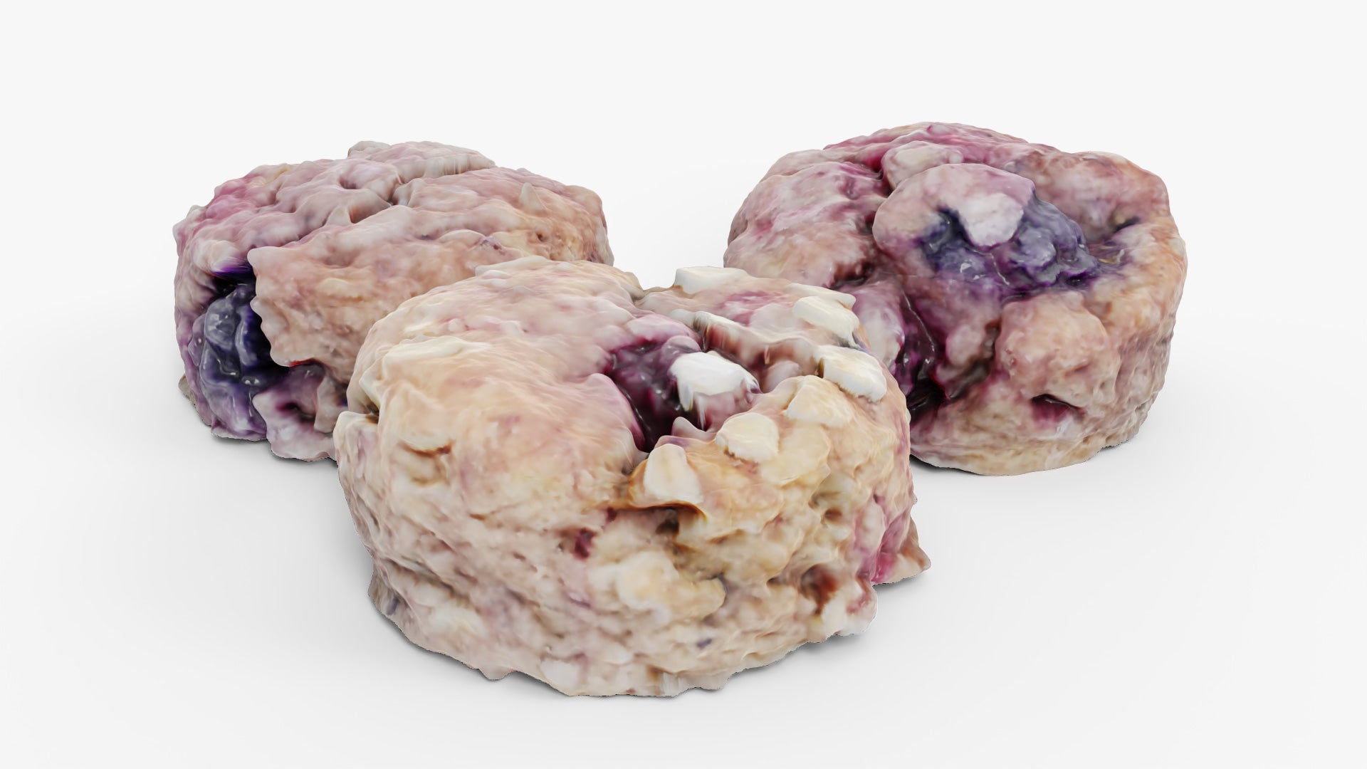 Berry scones 3d model Blender and OBJ with PBR textures. Real-time and low-poly