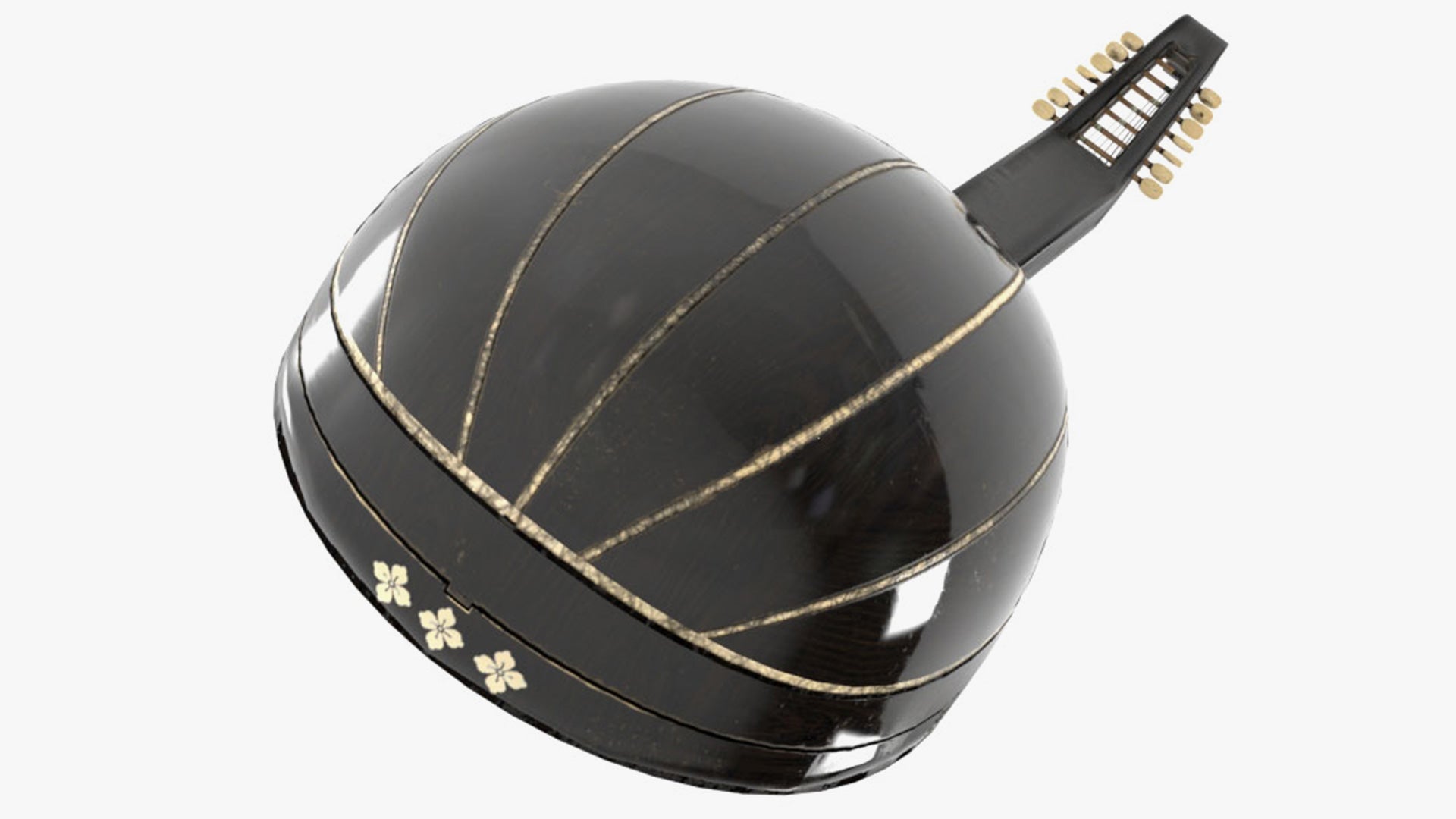 medieval lute black 3d model blender obj