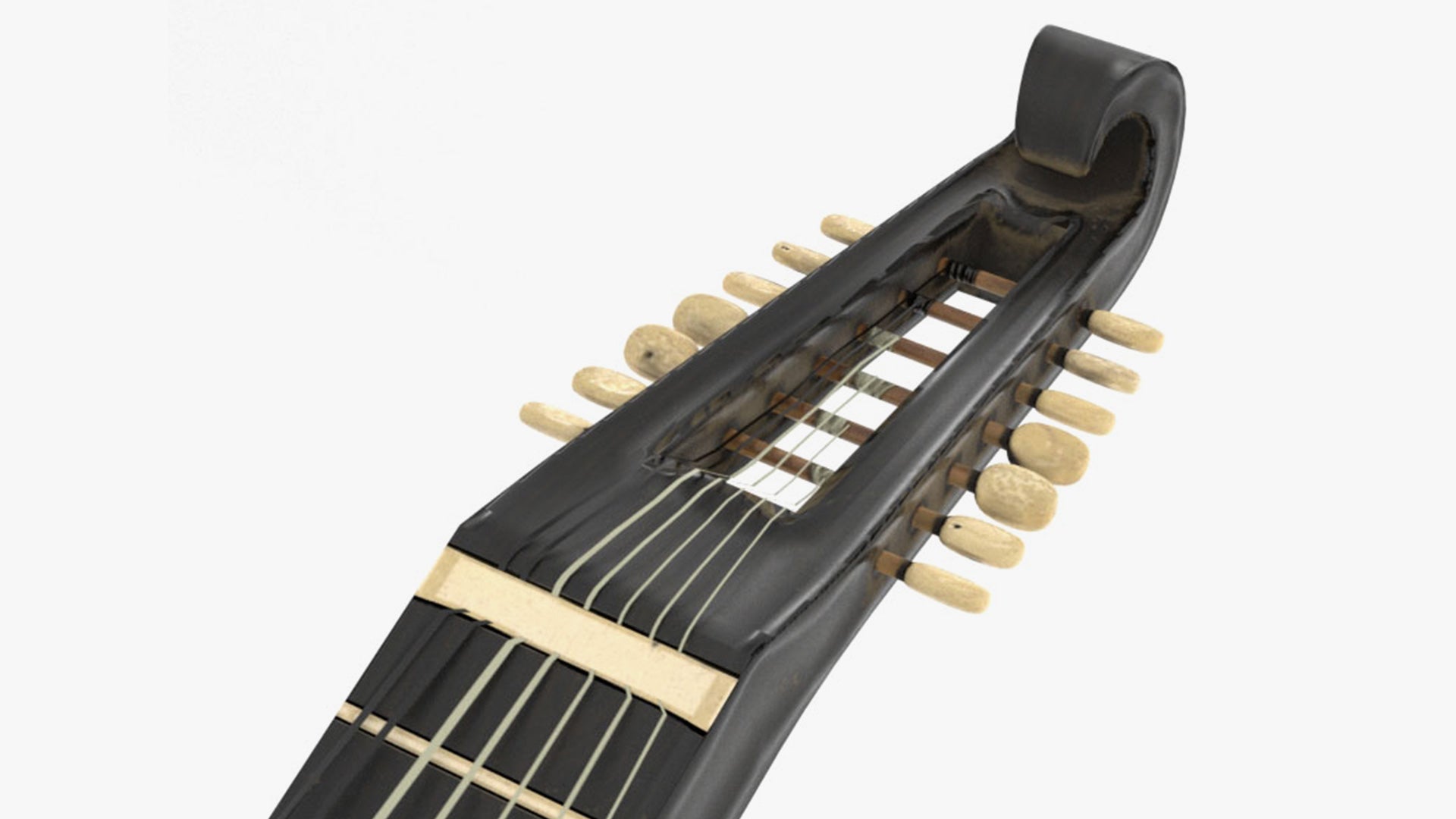 medieval lute ivory pegs 3d model blender obj