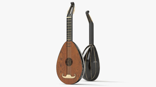 medieval lute black 3d model blender obj