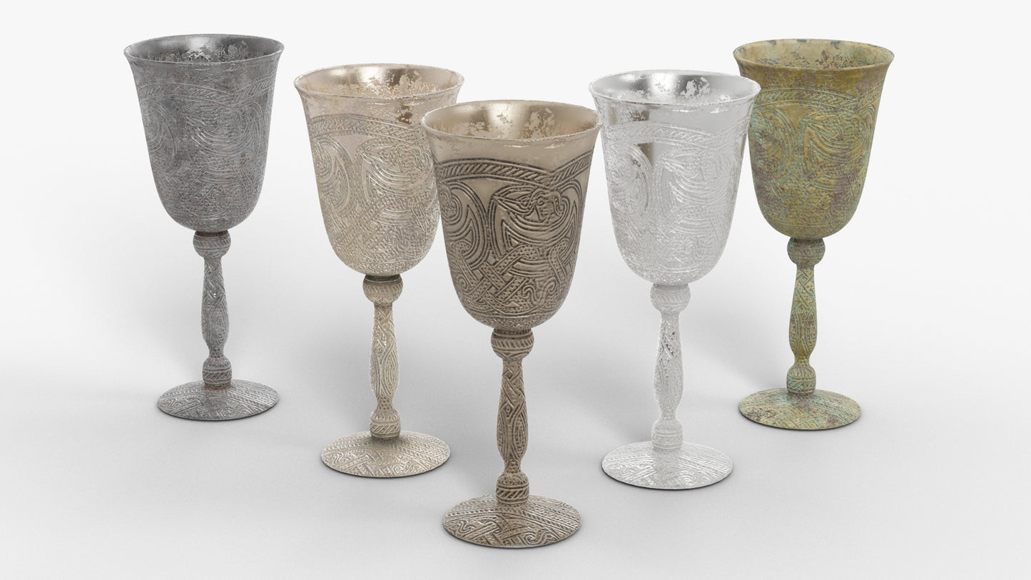 viking celt goblet medieval 3d model blender obj