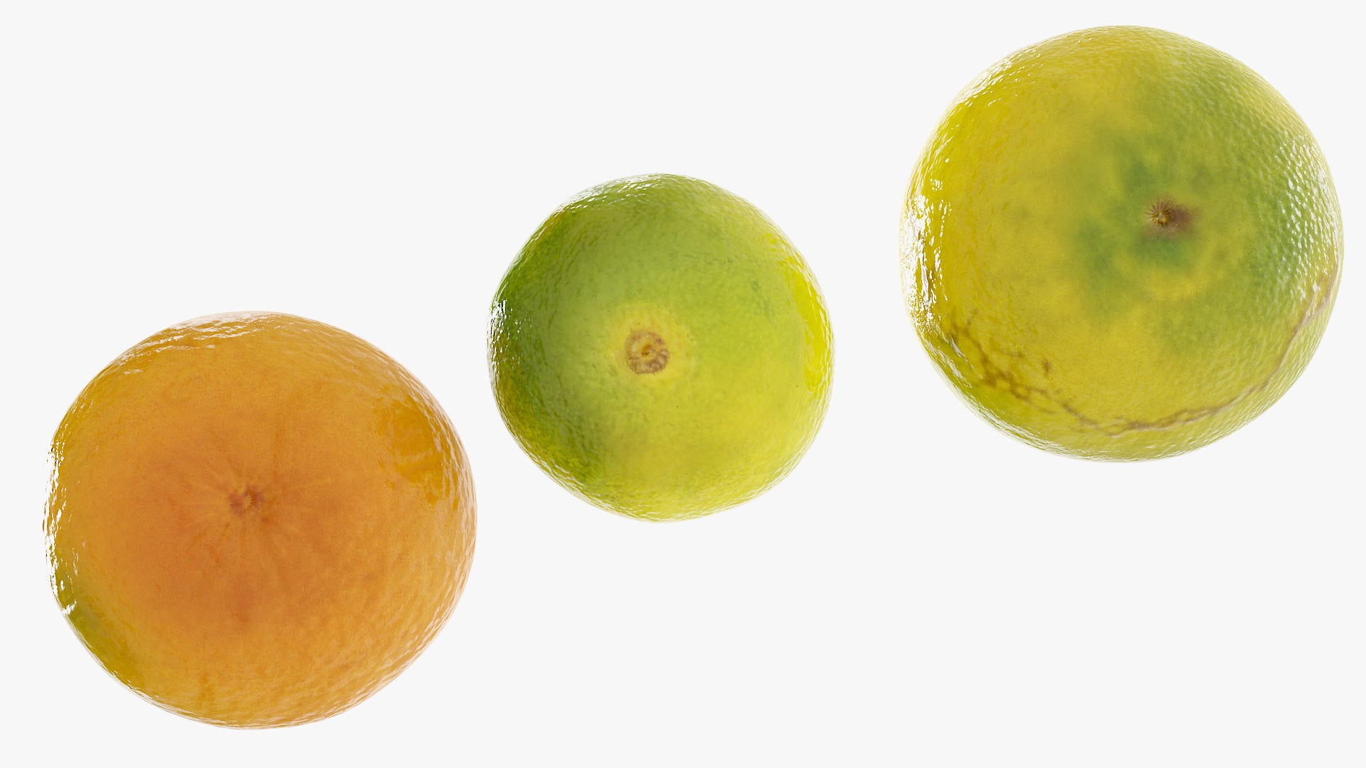 Japanese mikan mandarin scan 3d model for blender and obj with PBR textures