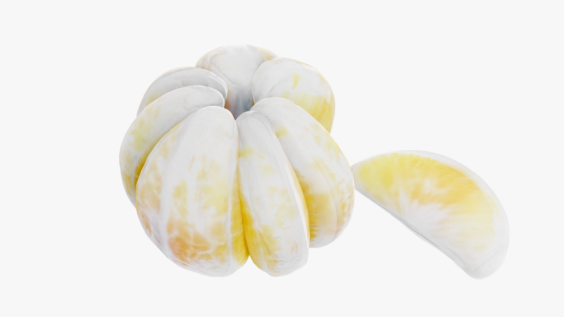 Japanese mikan mandarin scan 3d model for blender and obj with PBR textures