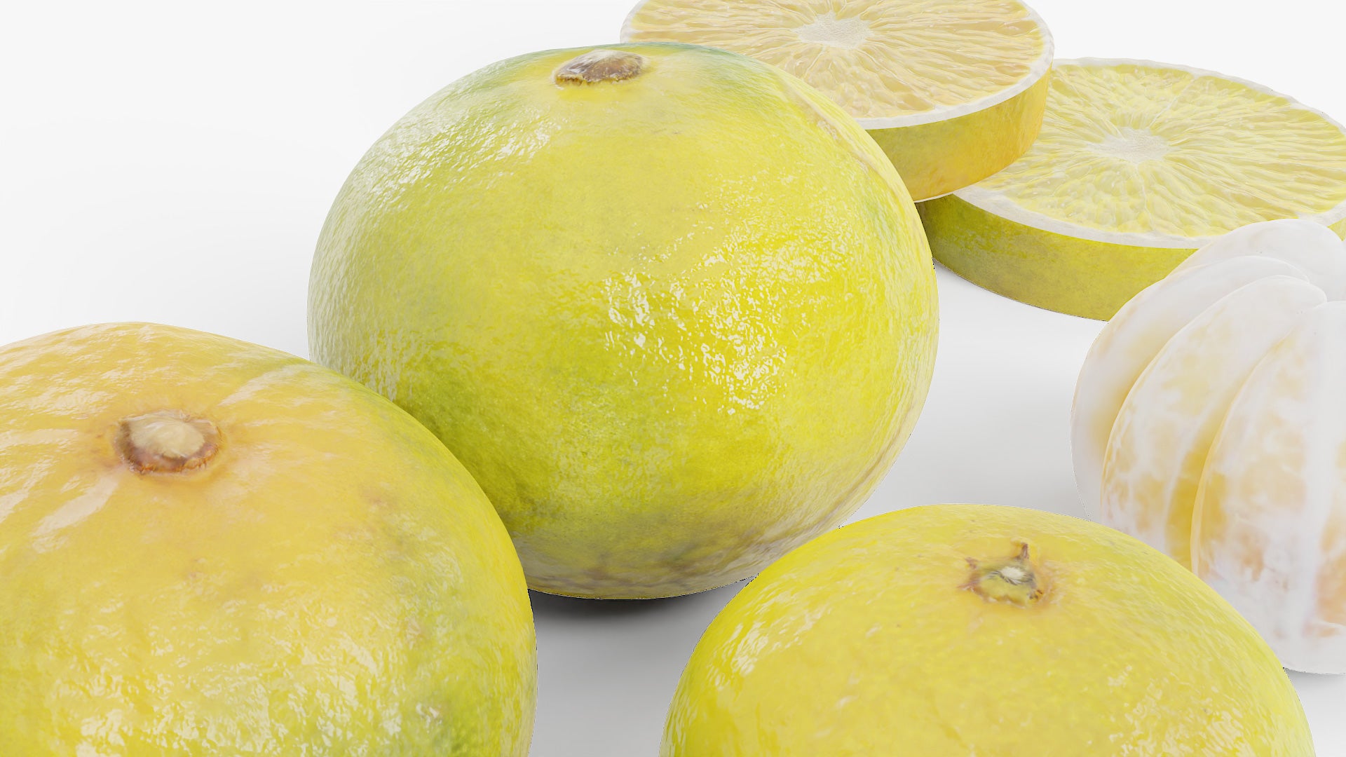 Japanese mikan mandarin scan 3d model for blender and obj with PBR textures