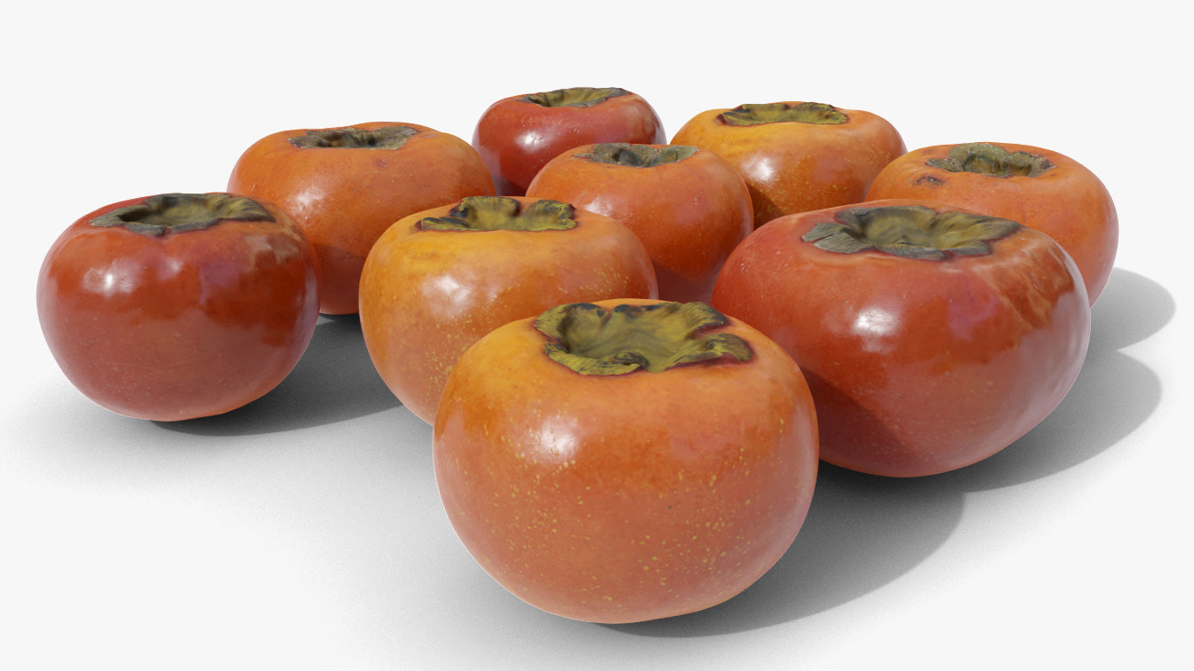 Japanese persimmons kaki 3d model Blender OBJ PBR