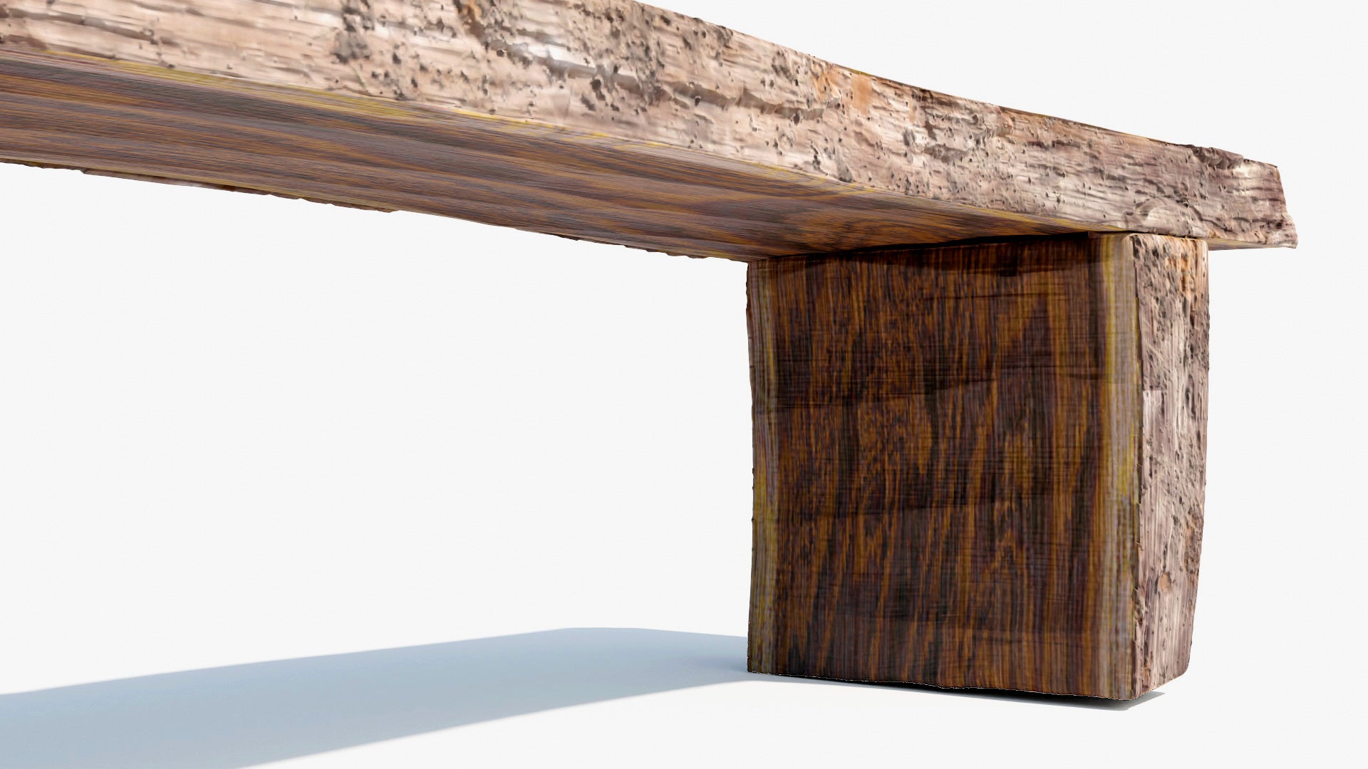 log bench tree section handmade 3d model blender OBJ PBR textures