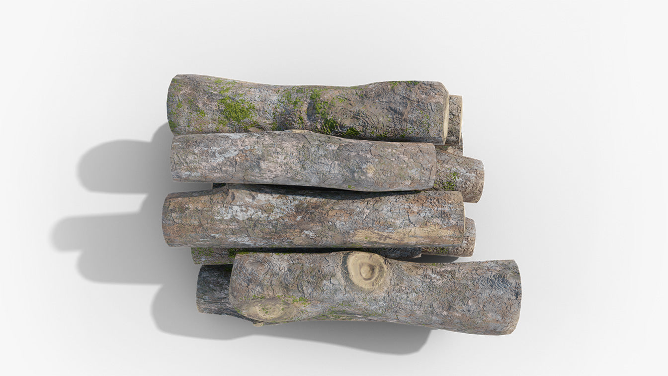 wood campfire logs 3d model blender obj