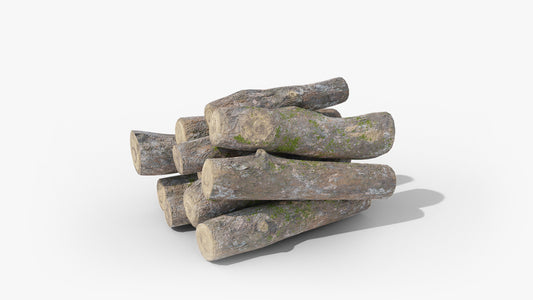 wood campfire logs 3d model blender obj