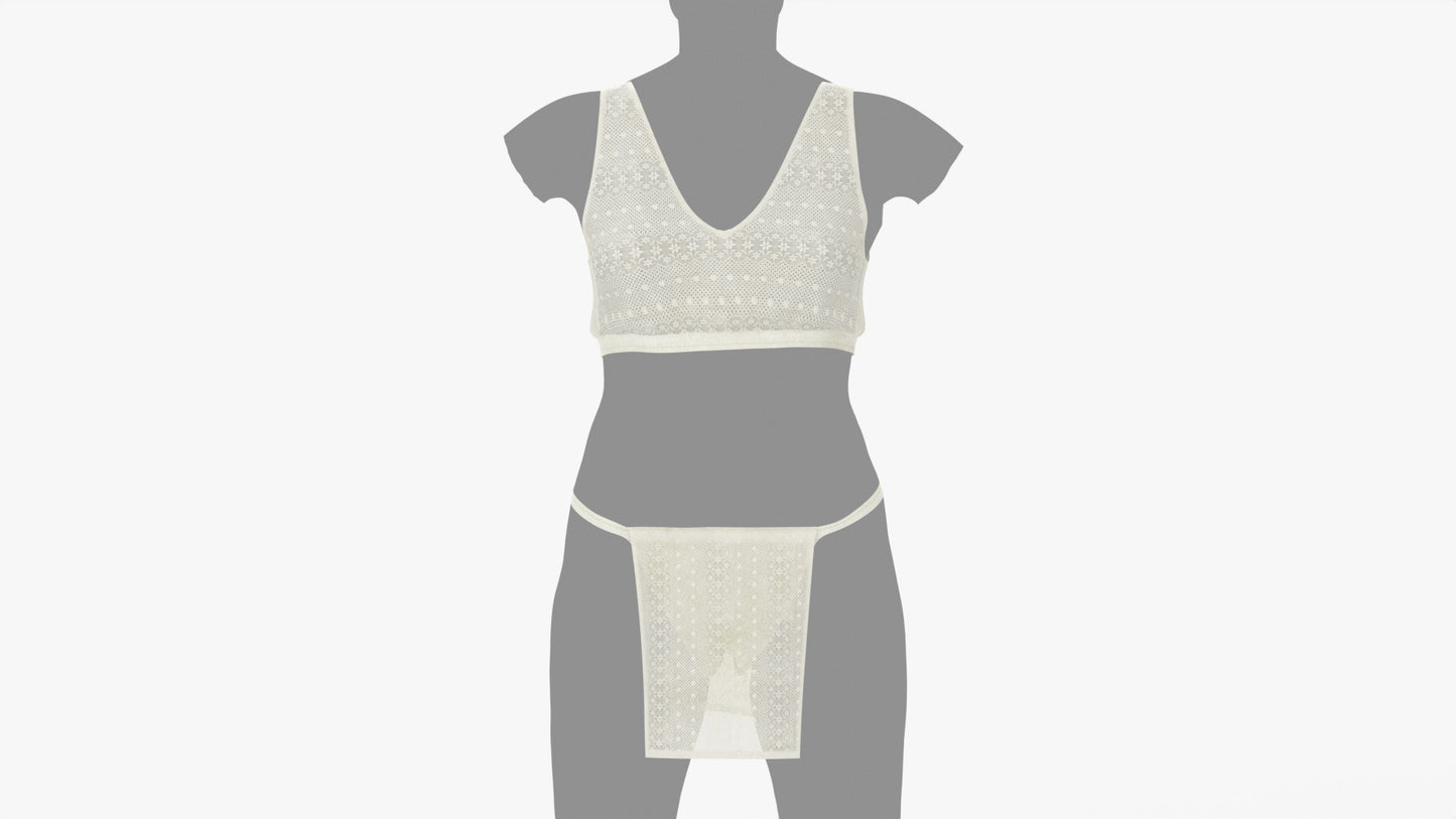 medieval lace underwear woman 3d model blender obj