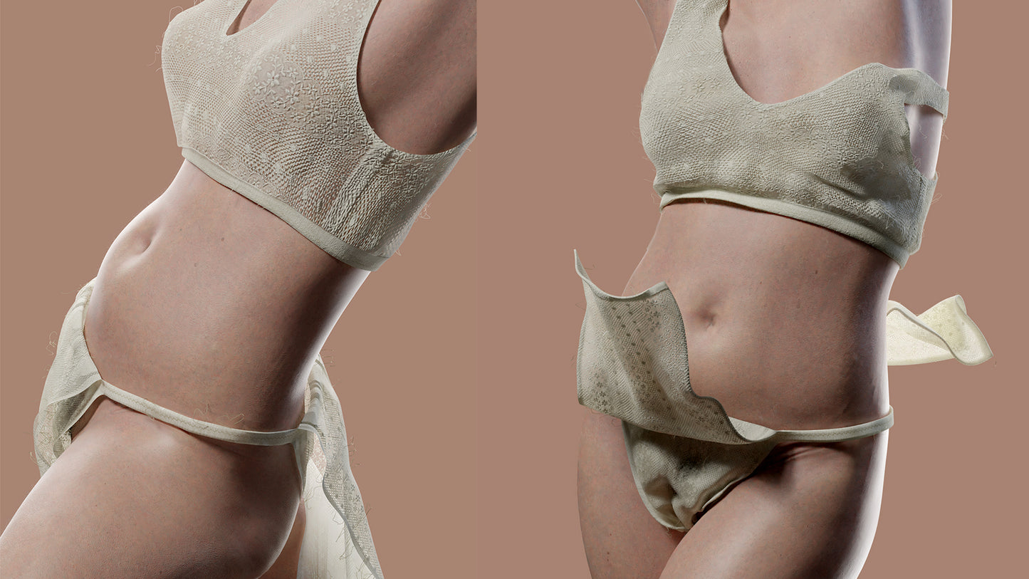 medieval lace underwear woman 3d model blender obj