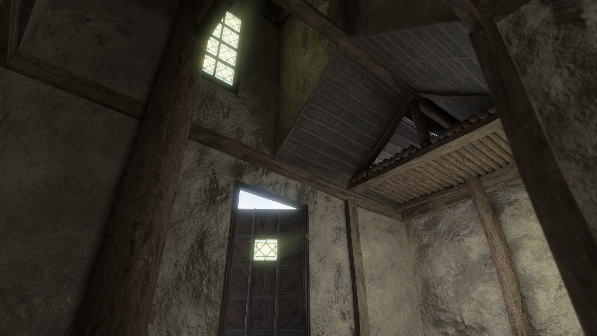 Medieval house wood cabin 3d model Blender OBJ with PBR textures and low-poly