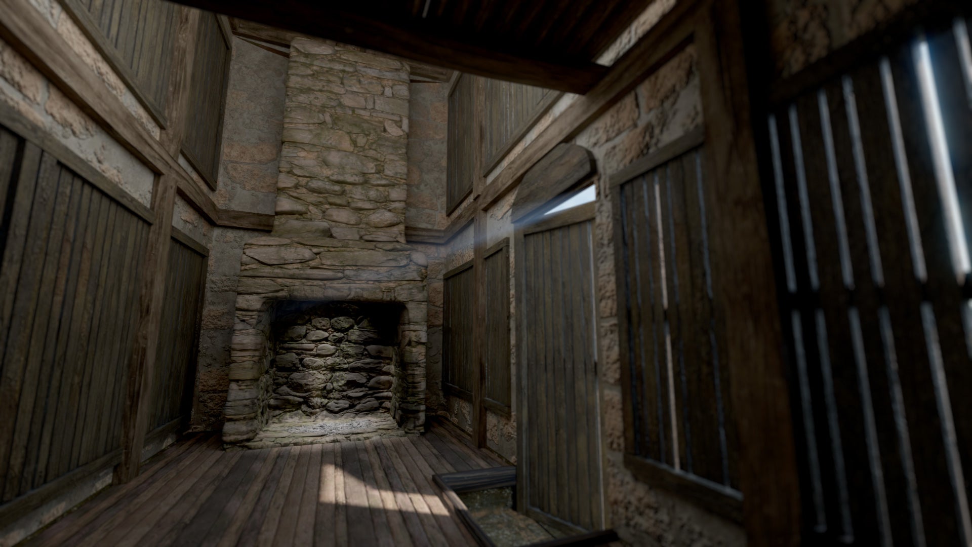 Medieval rustic house with galician style horreo doors & windows 3d model for Blender and OBJ with PBR textures