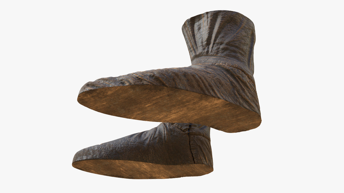 medieval peasant boots leather 3d model Blender OBJ PBR