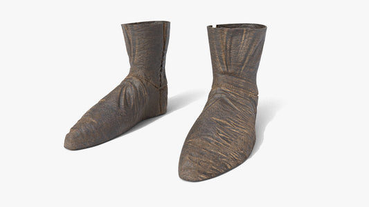 medieval peasant boots leather 3d model Blender OBJ PBR