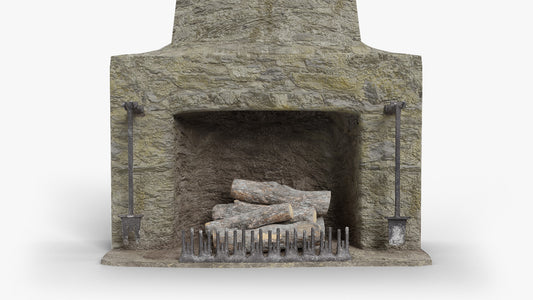 Stone fireplace medieval 3d model blender obj