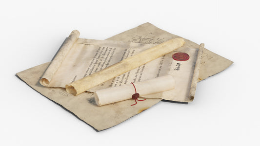 parchment rolls papyrus letters and maps medieval fantasy 3d model blender obj
