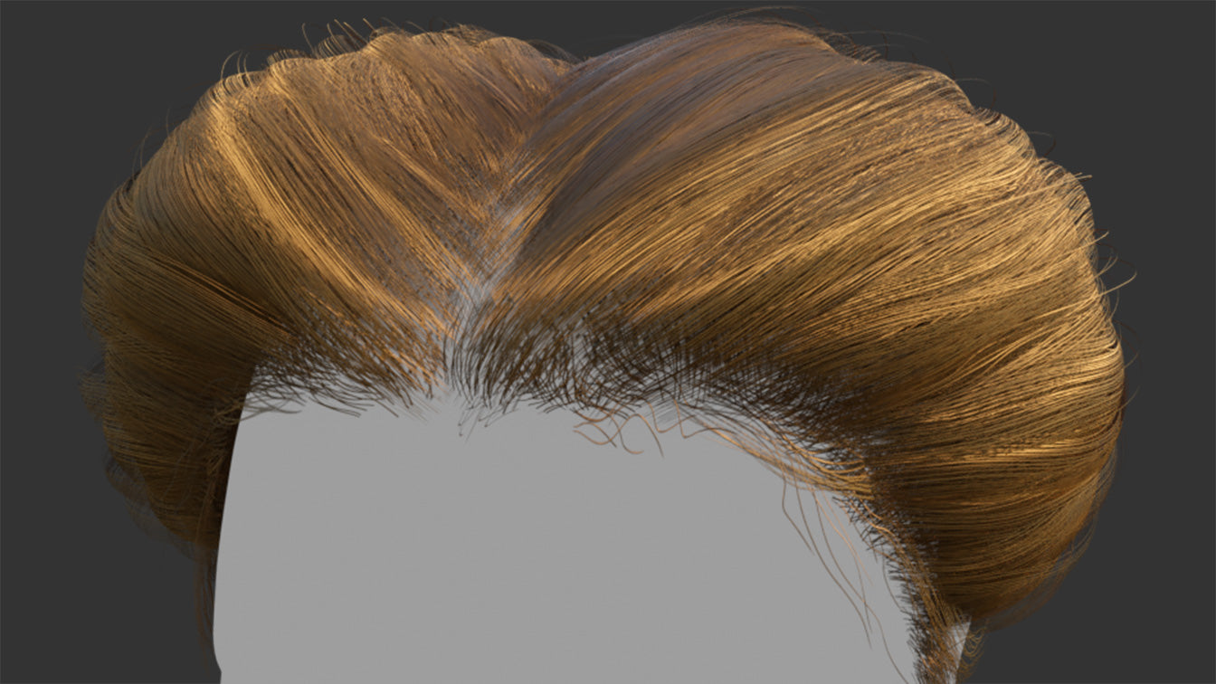 mesh hair 3d model blender pbr rigged obj
