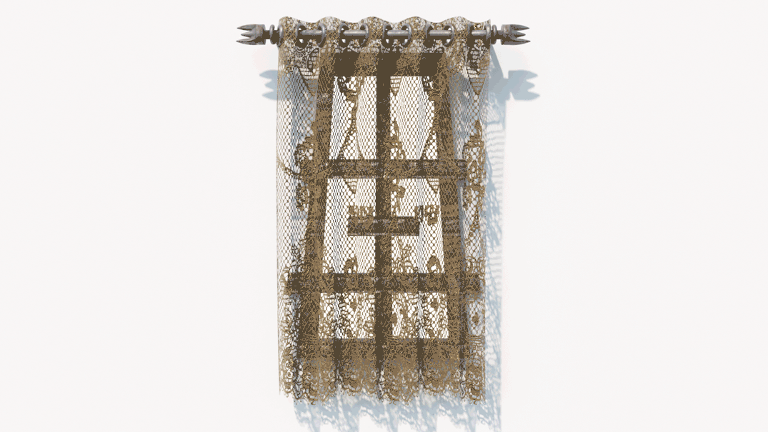 medieval castle window animated curtain 3d model blender obj