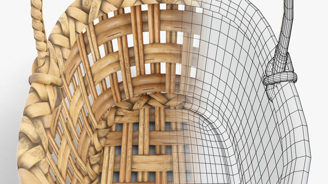 wicker basket 3d model blender obj PBR
