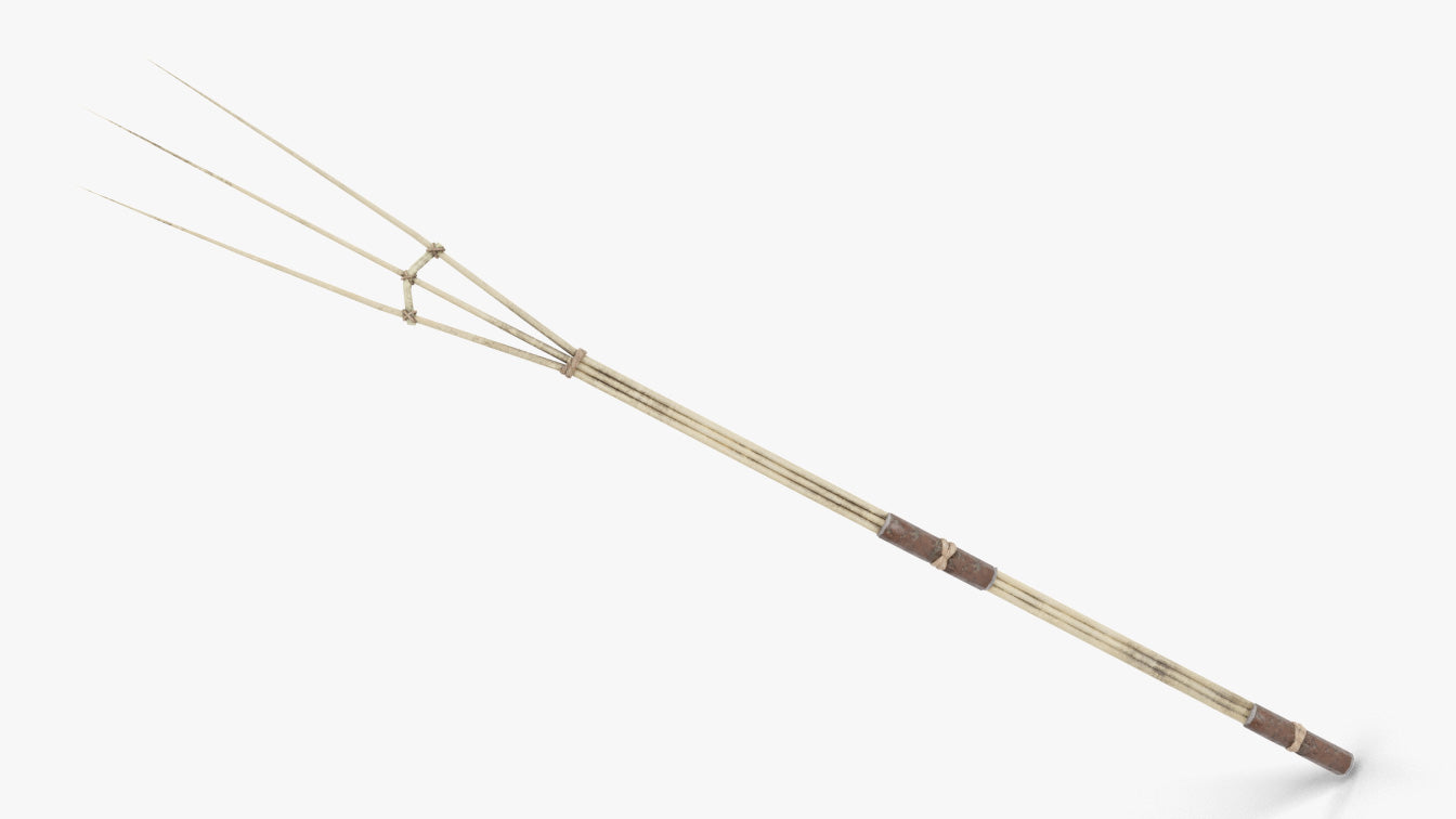 Antique wooden hay fork medieval 3d model for Blender and OBJ has PBR textures and is perfect for fantasy or farming scenes