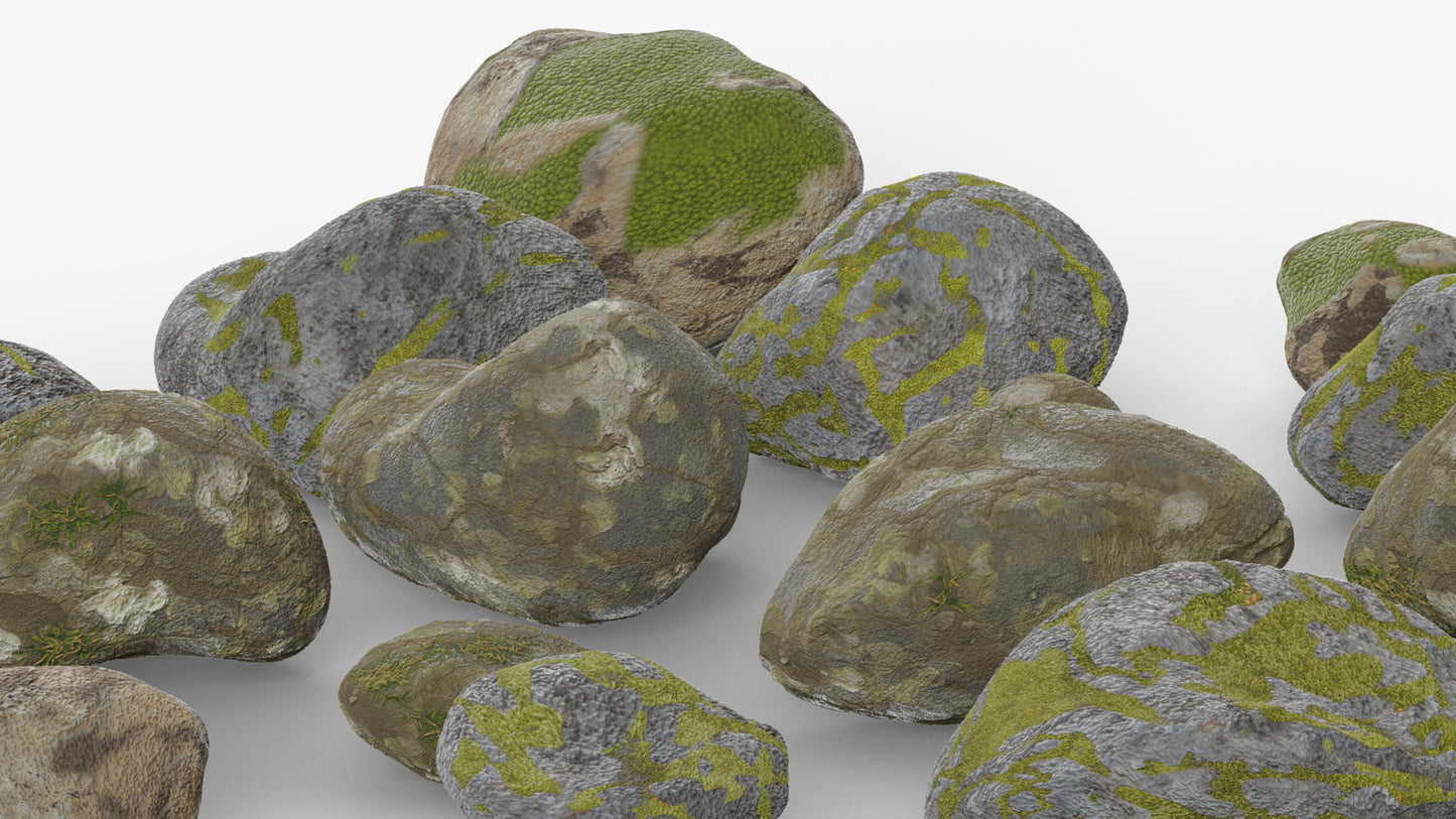 rocks pbr 3d model blender obj